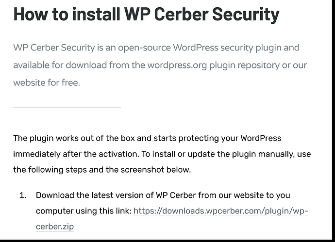 How to install WP Cerber for WordPress